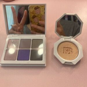 Lightly Used Fenty Beauty Mini Eyeshadow Palette with Shimmer Highlighter